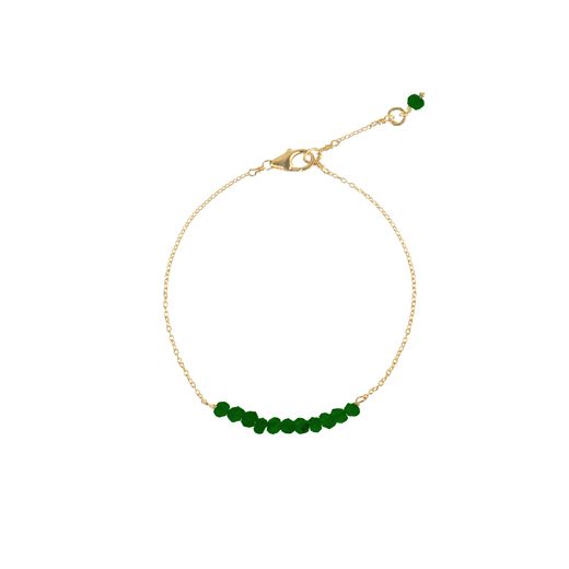 Pulsera Plata Dorada Mujer PUM0045DOOVXX Piedras Minerales Onix Verde
