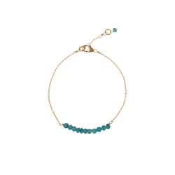 Pulsera Plata Dorada Mujer PUM0045DOTUXX Piedras Minerales Turquesa