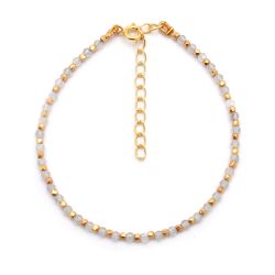 Pulsera Plata Dorada Mujer PUM0047DOLA Piedras Minerales Labradorita