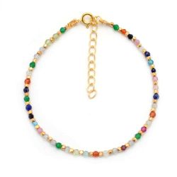 Pulsera Plata Dorada Mujer PUM0047DOVA Piedras Minerales Varias