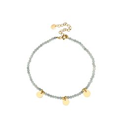 Pulsera Plata Dorada Mujer PUM0049DOAZ Piedras Minerales Amazonite