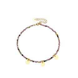Pulsera Plata Dorada Mujer PUM0049DOTR Piedras Minerales Turmalina