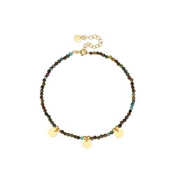 Pulsera Plata Dorada Mujer PUM0049DOTU Piedras Minerales Turquesa
