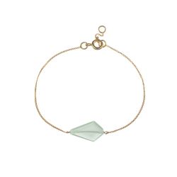 Pulsera Plata Dorada Mujer PUM0051DOCA Piedras Minerales Calcedonia Rombo