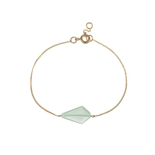 Pulsera Plata Dorada Mujer PUM0051DOCA Piedras Minerales Calcedonia Rombo