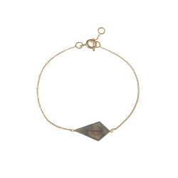 Pulsera Plata Dorada Mujer PUM0051DOLA Piedras Minerales Labradorita Rombo