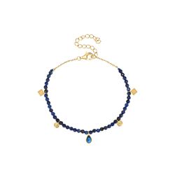 Pulsera Plata Dorada Mujer PUM0055DOLP Piedras Minerales Lapislázuli