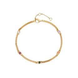 Pulsera Plata Dorada Mujer PUZ0116DOVA Circonitas Multicolor