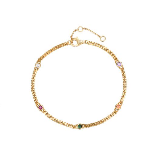 Pulsera Plata Dorada Mujer PUZ0116DOVA Circonitas Multicolor