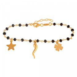 Pulsera Plata Dorada Sovrani AVP036 Cadena Estrellas Cuerno Y Trébol