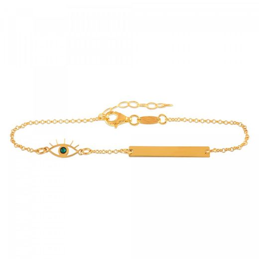 Sovrani AVP090 Gold-Plated Lucky Eye Bracelet with Plate