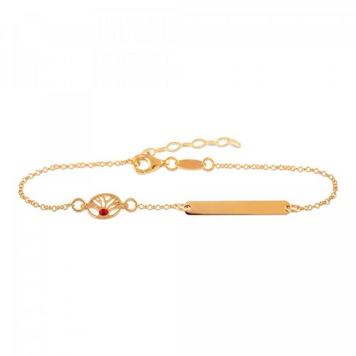 Pulsera Plata Dorada Sovrani AVP091 Árbol De La Vida Placa