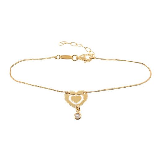 Sovrani AVP335 Gold-Plated Silver Bracelet with Openwork Heart and Zirconia