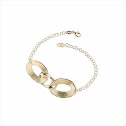 Pulsera Plata Dorada Sovrani Mujer J11377 Óvalos Calados Martillados 19+2cm