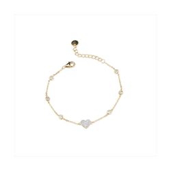 Pulsera Plata Dorada Sovrani Mujer J11645 Corazón C. Circonitas 16+4cm