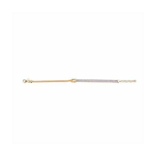 Pulsera Plata Dorada Sovrani Mujer J9170 Nudo Central C. Circonitas 17+3