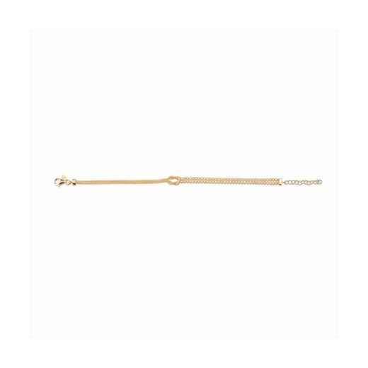Pulsera Plata Dorada Sovrani Mujer J9174 Nudo Central C. Circonitas Amarillas 17+3