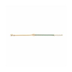 Pulsera Plata Dorada Sovrani Mujer J9176 Nudo Central C. Circonitas Verde Esmeralda 17+3