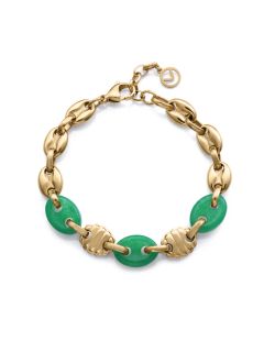 Pulsera Plata Dorada Viceroy 14274P01016 Eslabones Calabrotes Dorado Bicolor Verde