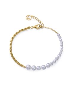 Pulsera Plata Dorada Viceroy 9165P100-60 Perlas Sintéticas