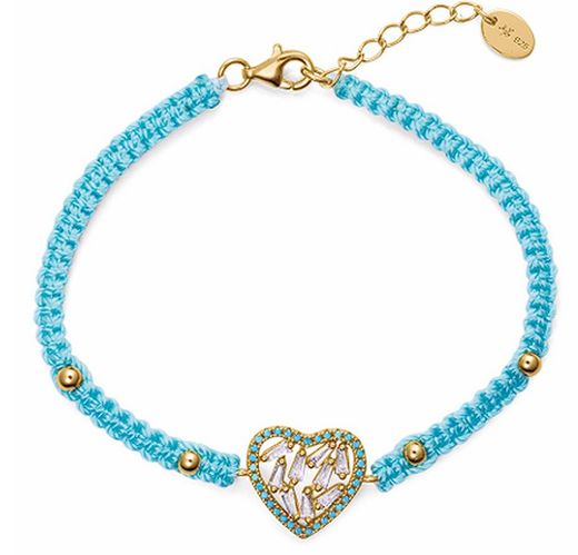 Pulseira Viceroy Gold Silver 13235P100-33 Coração com Zircônia Turquesa Bicolor