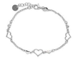 Pulsera Plata Liska LAF6079BR Corazones En Brillo