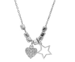 Pulsera Plata Liska LAF6377CL Corazón Circonitas & Estrella En Brillo