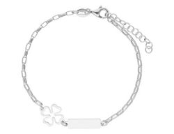 Pulsera Plata Liska LAF6385BR Trébol & Placa En Brillo