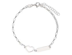 Pulsera Plata Liska LAF6386BR Corazón & Placa En Brillo