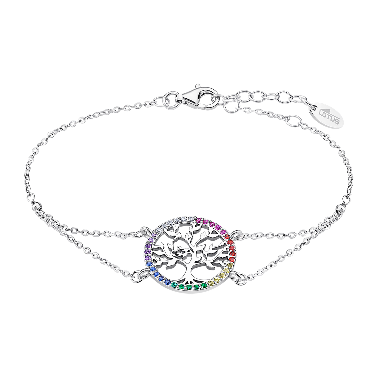 Pulsera Plata Lotus LP1746-2/5 Árbol De La Vida Circonitas Multicolor
