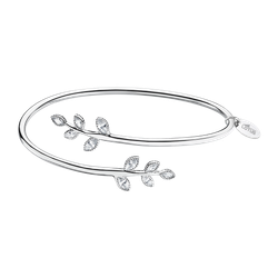 Pulsera Plata Lotus LP1783-2/1 Abierta Hojas Circonitas