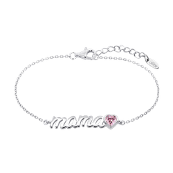 Pulsera Plata Lotus LP1808-2/8 Palabra MAMÁ Circonita Rosada