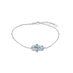 Pulsera Plata Lotus LP1989-2/7 Mano De Fátima Circonitas Azules