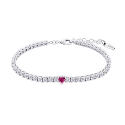 Pulsera Plata Lotus LP3762-2/2 Corazón Circonita Roja - Circonitas Blancas