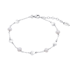 Pulsera Plata Lotus LP3855-2/1 Perlas Corazones
