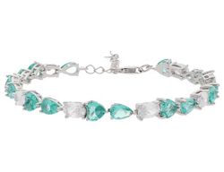 Pulsera Liska Plata LPZ192BR Circonitas Turquesa Bicolor Blancas