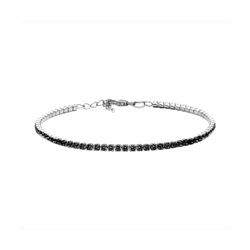 Pulsera Plata Mujer B17582BZ Circonitas Negras 16+2cm