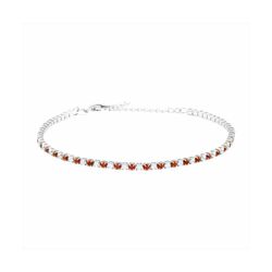Pulsera Plata Mujer B27005RB Circonitas Rubí Bicolor Blancas 16+2cm