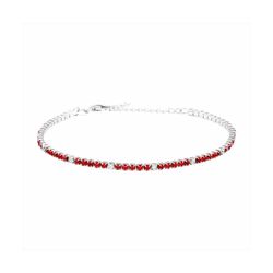 Pulsera Plata Mujer B27175RB Circonitas Rubí Bicolor Blancas 16+2cm