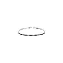 Pulsera Plata Mujer B27352BZ Circonitas Negras 16+2cm
