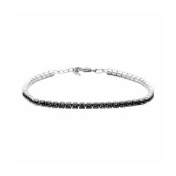 Pulsera Plata Mujer B27353BZ Circonitas Negras 16+2cm