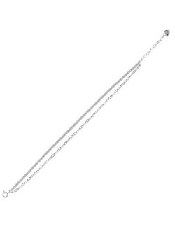 Pulsera Plata Mujer PPRL11 Doble C. Circonitas