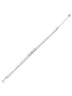 Pulsera Plata Mujer PPRL14 Doble C. Eslabones Ovalados & Circonitas
