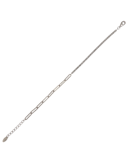 Pulsera Plata Mujer PPRL7/CB Eslabones Alargados Circonitas