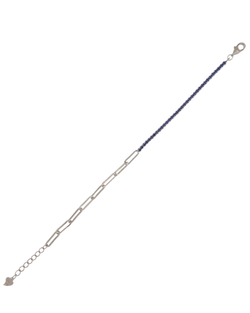 Pulsera Plata Mujer PPRL7/CZ Eslabones Alargados Circonitas