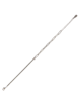 Pulsera Plata Mujer PPRL9 Corazón Circonitas