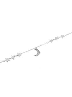 Pulsera Plata Mujer PPUL2963 Luna C. Circonitas & Estrellas En Brillo