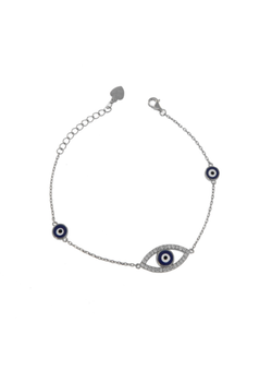 Pulsera Plata Mujer PPUL3059 Ojo Turco C. Circonitas