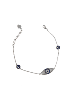 Pulsera Plata Mujer PPUL3061 Ojo Turco C. Circonitas