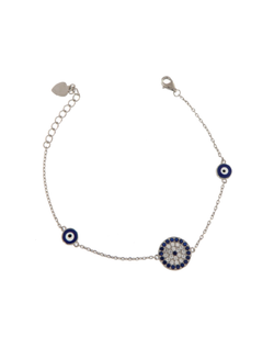 Pulsera Plata Mujer PPUL3062 Ojo Turco C. Circonitas